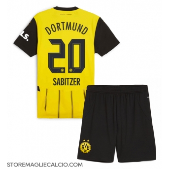 Borussia Dortmund Marcel Sabitzer #20 Maglia Gara Casa Repliche 2024-25 Bambino Maniche Corte